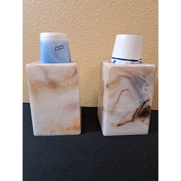 Vintage Faux Marble Swirl Dixie Plastic Dispenser Dixie Cups Set Of 2 - Picture 4 of 8